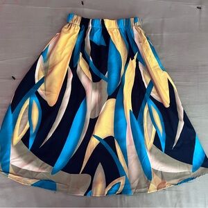 Vibrant Blue and Yellow Women's Skirt